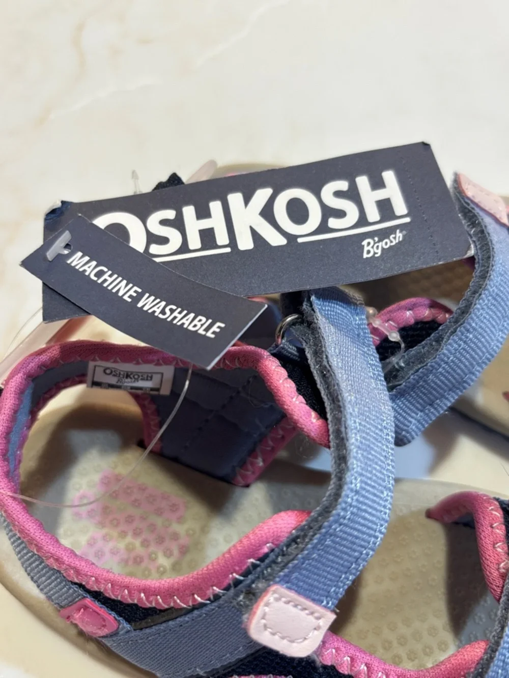 OshKosh B'gosh Horchata-G Sport Sandals Gray Pink Toddler Girl 10